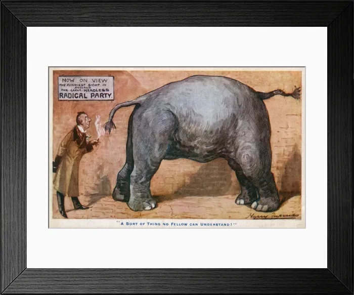 Framed Print : The Great Headless Radical Party Elephant Framed Print : The Great Headless Radical Party Elephant
