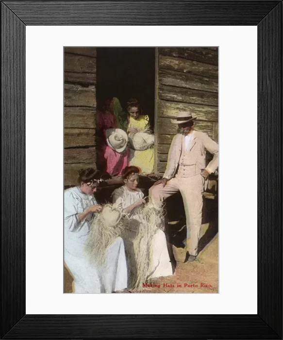 Framed Print : Making Hats in San Juan, Puerto Rico, USA Framed Print : Making Hats in San Juan, Puerto Rico, USA