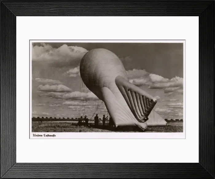 Framed Print : German Luftwaffe Barrage Balloon - WWII Framed Print : German Luftwaffe Barrage Balloon - WWII