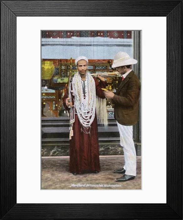 Framed Print : Sudanese street curio seller - Port Said, Egypt Framed Print : Sudanese street curio seller - Port Said, Egypt