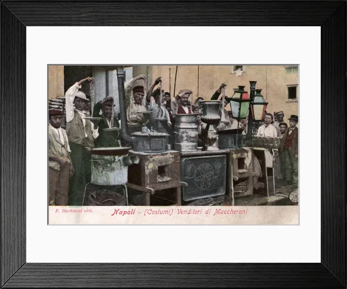 Framed Print : Macaroni Sellers - Napoli, Italy Framed Print : Macaroni Sellers - Napoli, Italy