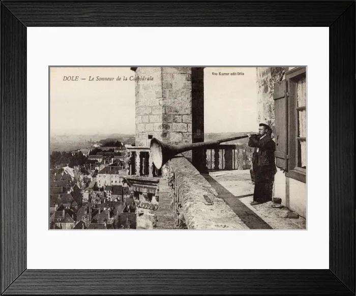Framed Print : The Horn blower at the Cathedral of Dole, France Framed Print : The Horn blower at the Cathedral of Dole, France