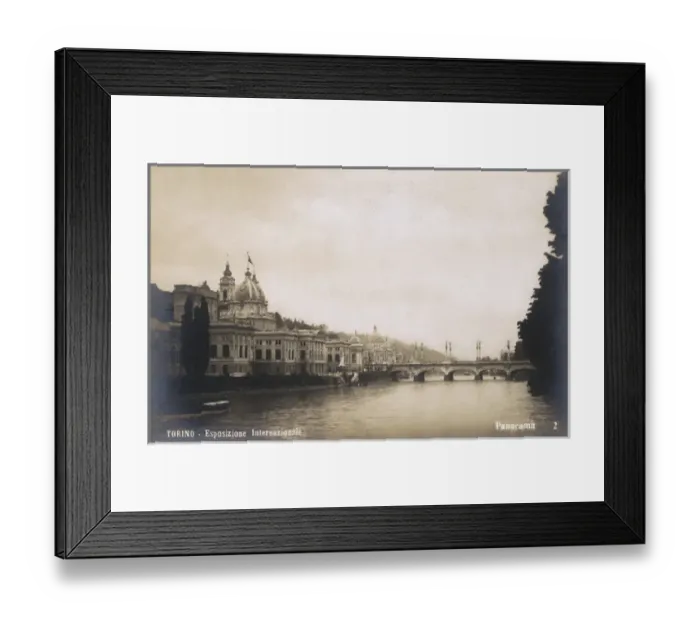 Framed Print : The Turin Exposition 1911 - Monumental Bridge over River Po Framed Print : The Turin Exposition 1911 - Monumental Bridge over River Po