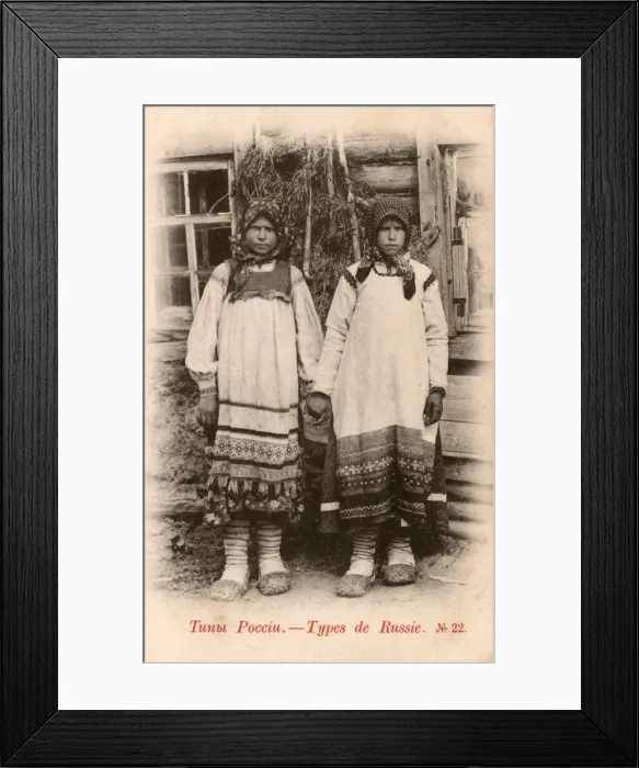 Framed Print : Two Russian Countrywomen in traditional costume Framed Print : Two Russian Countrywomen in traditional costume