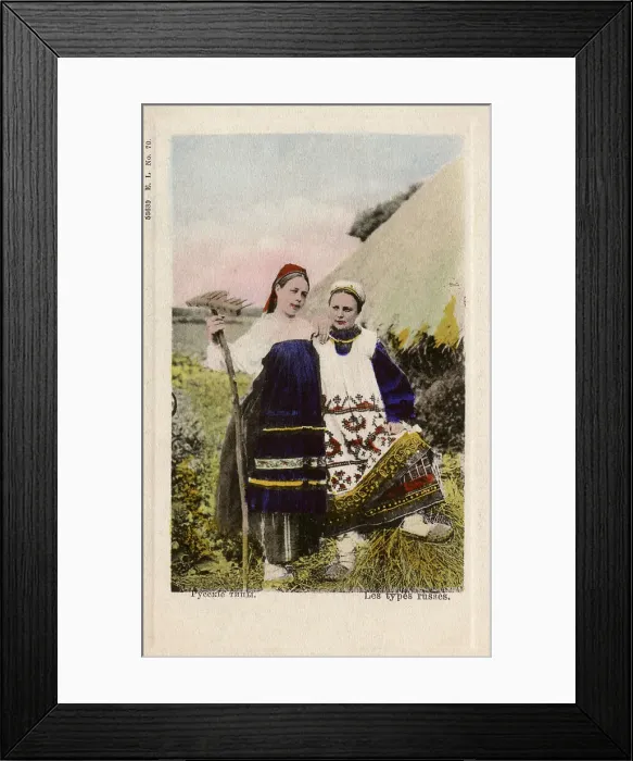 Framed Print : Two Russian Countrywomen in traditional costume Framed Print : Two Russian Countrywomen in traditional costume