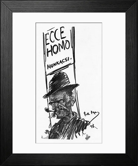 Framed Print : Caricature of Hungarian artist Mihaly Munkacsy by Phil May Framed Print : Caricature of Hungarian artist Mihaly Munkacsy by Phil May