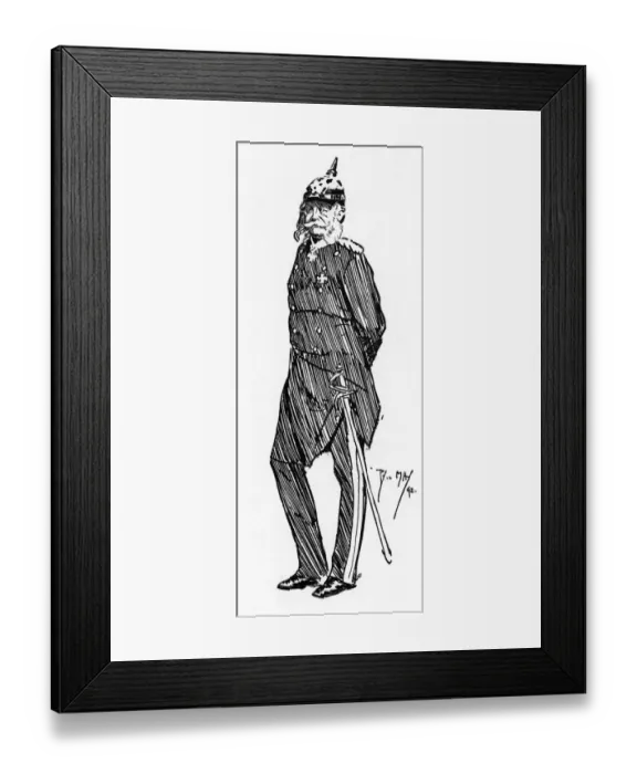 Framed Print : German Emperor Wilhelm I - caricature by Phil May Framed Print : German Emperor Wilhelm I - caricature by Phil May