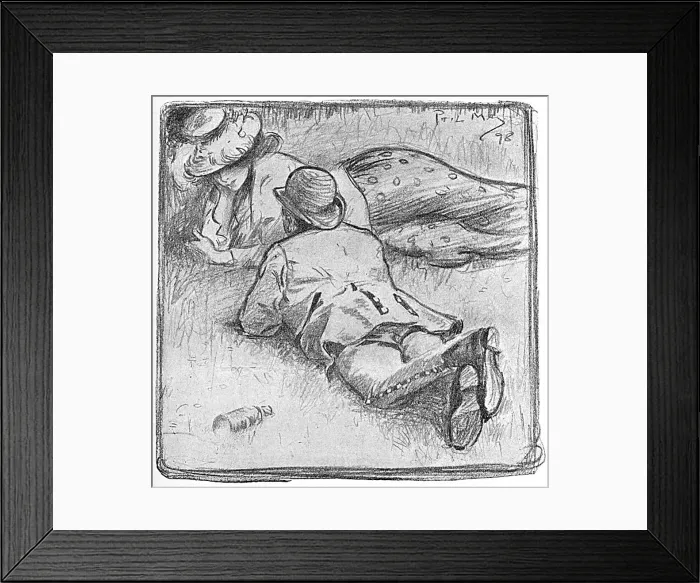 Framed Print : Cockney lovers - marriage proposal on the grass Framed Print : Cockney lovers - marriage proposal on the grass