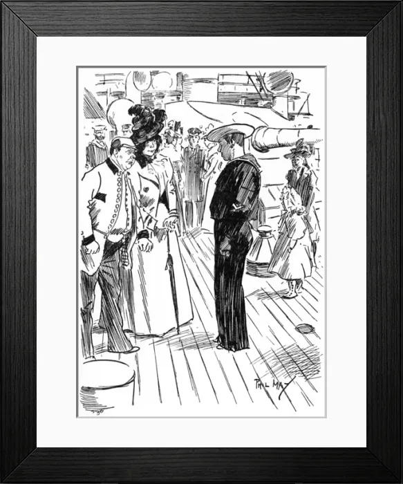 Framed Print : Cockneys visiting a Royal Navy Gunboat Framed Print : Cockneys visiting a Royal Navy Gunboat