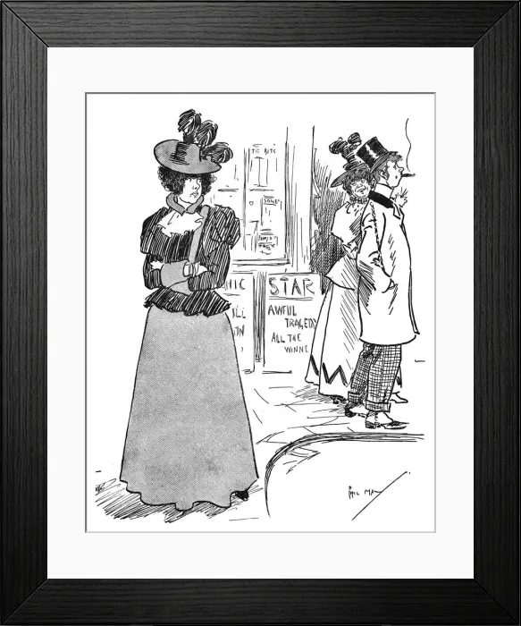 Framed Print : Smug Cockney woman who has nabbed her rivals Gent Framed Print : Smug Cockney woman who has nabbed her rivals Gent