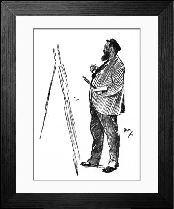 Framed Print : Caricature by Phil May of Will Peters, the Norwegian Pain Framed Print : Caricature by Phil May of Will Peters, the Norwegian Pain