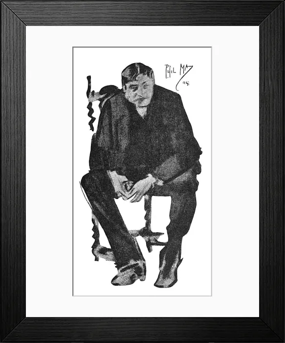 Framed Print : Portrait drawing by Phil May of Alfred Chantrey Corbould Framed Print : Portrait drawing by Phil May of Alfred Chantrey Corbould