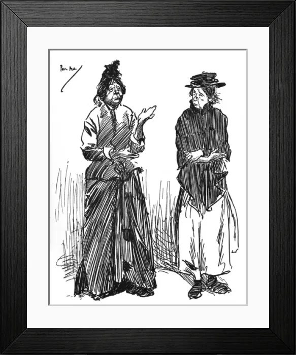 Framed Print : Two ragged street women disgust respectability Framed Print : Two ragged street women disgust respectability