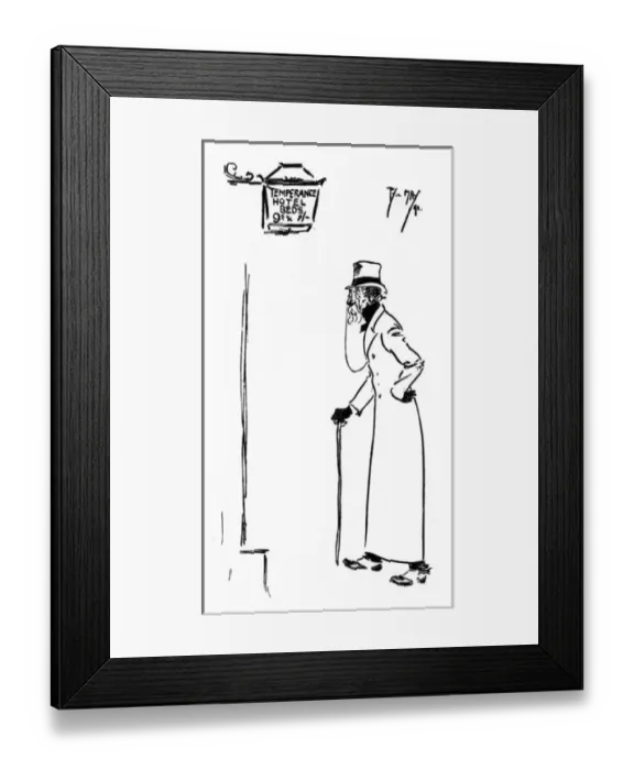 Framed Print : Well-heeled man reduced to staying at the Temperance Hotel Framed Print : Well-heeled man reduced to staying at the Temperance Hotel