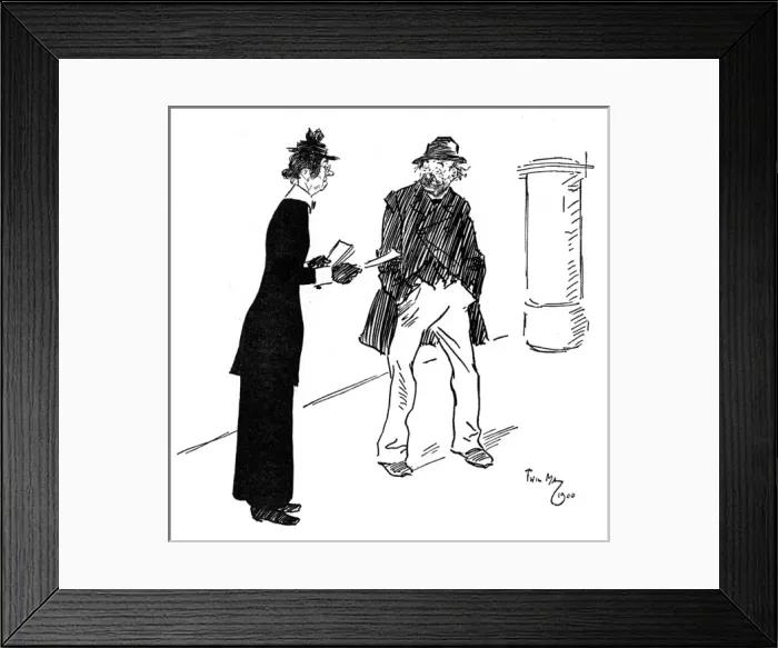 Framed Print : Drunk writer refuses tract from a benevolent lady - Irony Framed Print : Drunk writer refuses tract from a benevolent lady - Irony