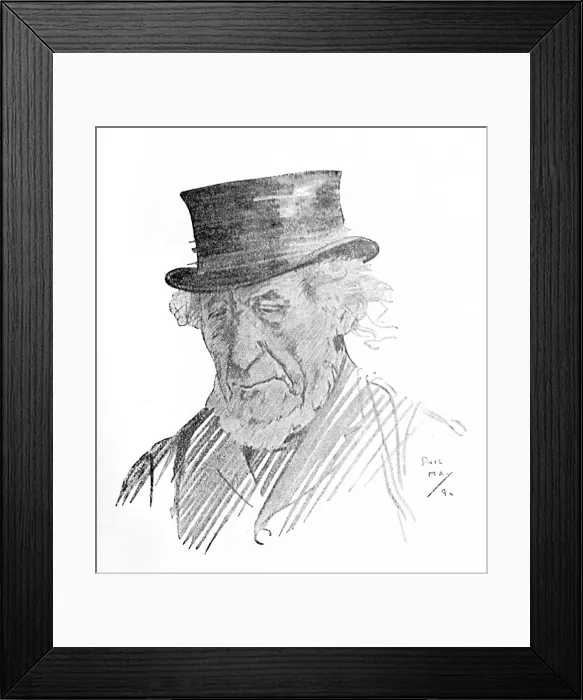 Framed Print : Character portrait study of an old man by Phil May Framed Print : Character portrait study of an old man by Phil May