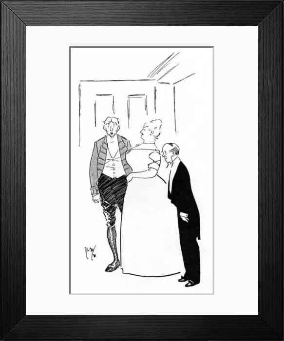 Framed Print : Footman announcing arrival of Mr and Mrs Tootle Framed Print : Footman announcing arrival of Mr and Mrs Tootle