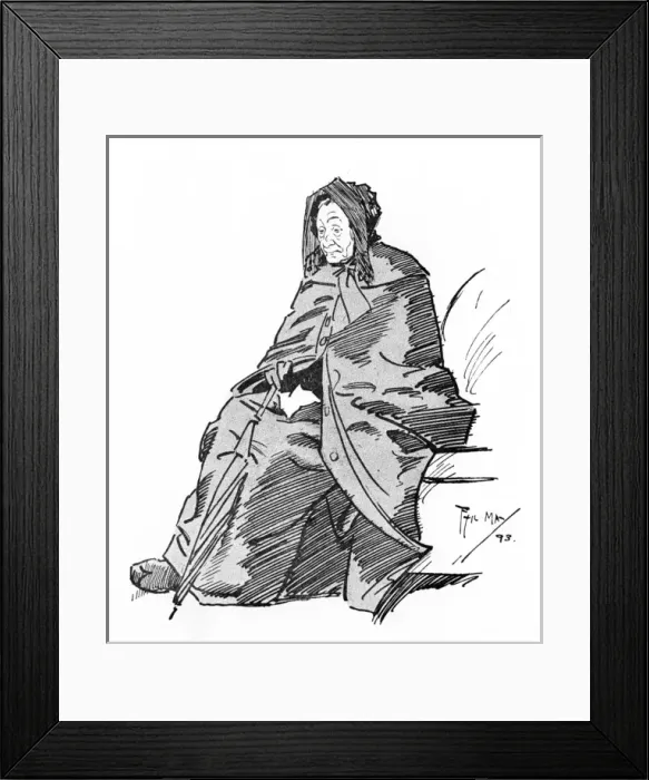 Framed Print : Alone - portrait of an elderly widow by Phil May Framed Print : Alone - portrait of an elderly widow by Phil May