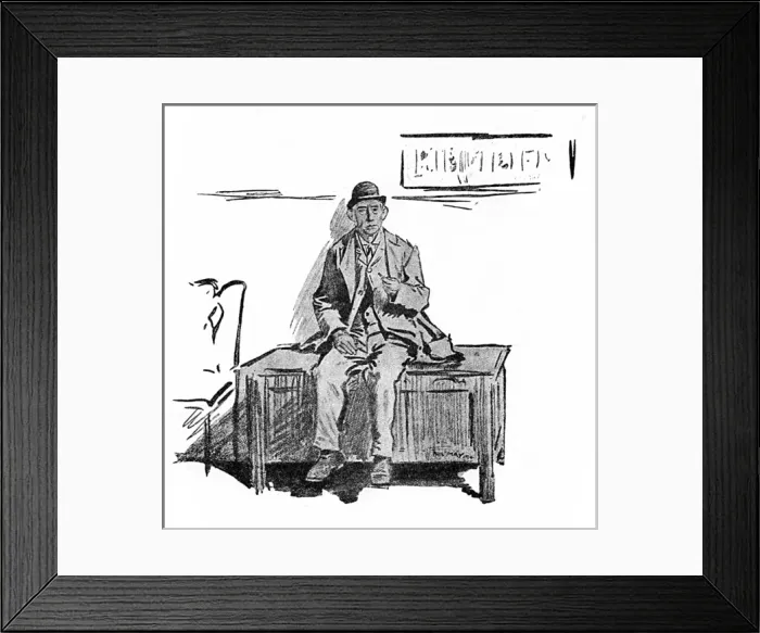Framed Print : Man who has bought a fine wooden chest at Auction Framed Print : Man who has bought a fine wooden chest at Auction
