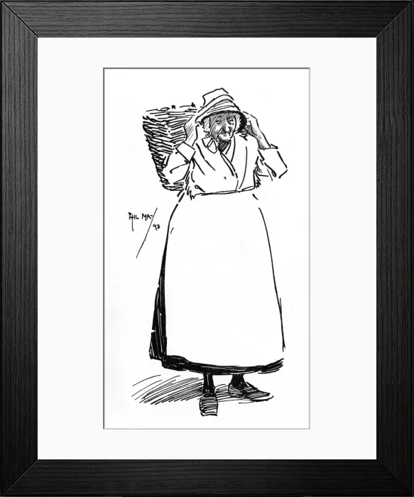 Framed Print : A Newlyn Fishwife, Cornwall Framed Print : A Newlyn Fishwife, Cornwall