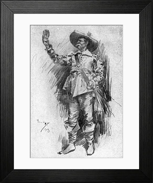 Framed Print : Early 20th century actor in the role of a Cavalier Framed Print : Early 20th century actor in the role of a Cavalier