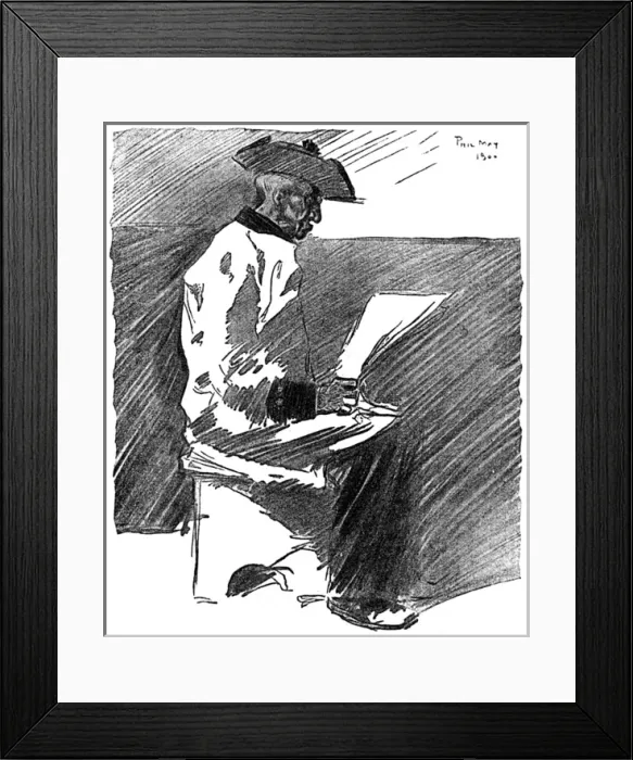 Framed Print : Chelsea Pensioner reads the latest news from the Boer War Framed Print : Chelsea Pensioner reads the latest news from the Boer War