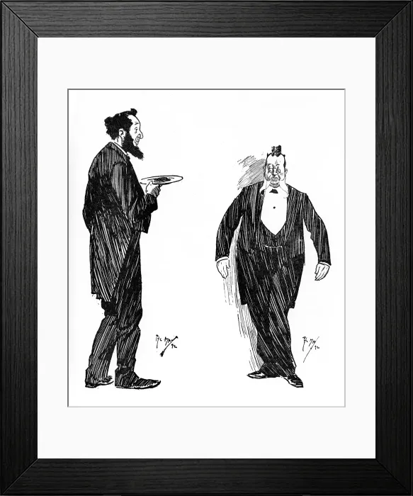Framed Print : Waiter at the Eccentric Club & a Steward at a West End Club Framed Print : Waiter at the Eccentric Club & a Steward at a West End Club