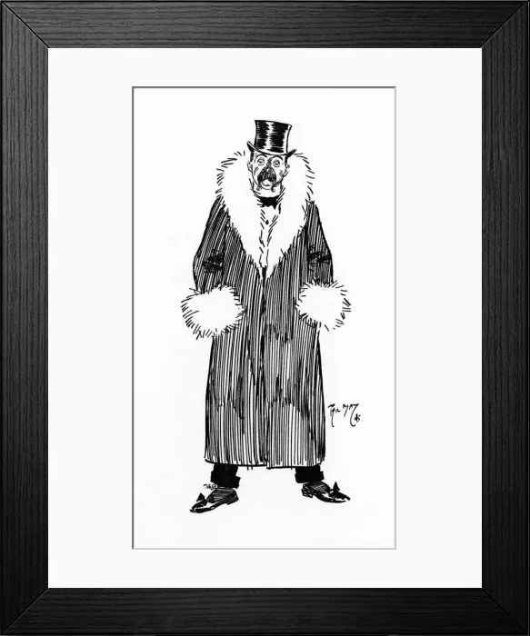 Framed Print : Nouveau Riche Gentleman in excessive fur-trimmed coat Framed Print : Nouveau Riche Gentleman in excessive fur-trimmed coat