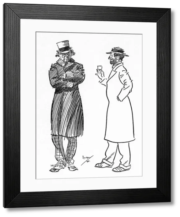 Framed Print : Boasting actor submits acting claim to Sir Henry Irving Framed Print : Boasting actor submits acting claim to Sir Henry Irving