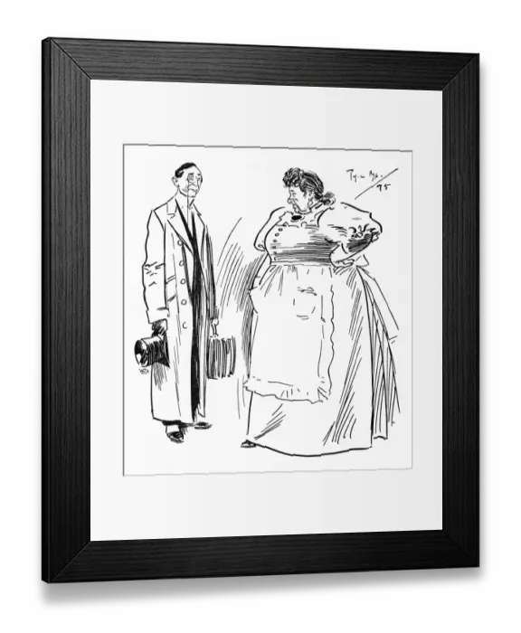 Framed Print : Theatrical Lodging House Keeper who drops her h s Framed Print : Theatrical Lodging House Keeper who drops her h s