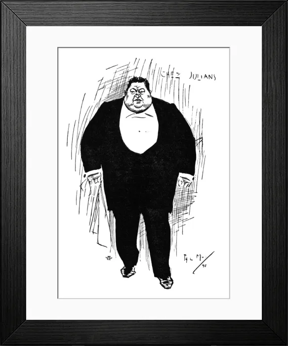 Framed Print : Rotund and Imposing Waiter at Chez Julians Framed Print : Rotund and Imposing Waiter at Chez Julians