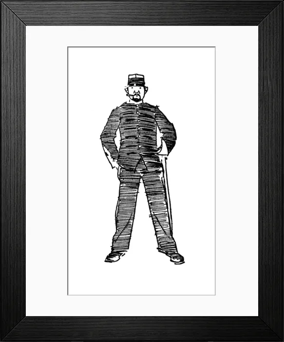 Framed Print : French Gendarme - sketched from life by Phil May Framed Print : French Gendarme - sketched from life by Phil May