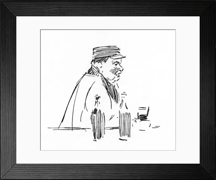 Framed Print : A sketch in a French Cabaret - Scene at the bar Framed Print : A sketch in a French Cabaret - Scene at the bar