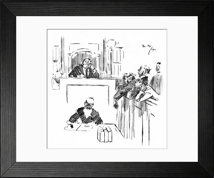 Framed Print : Courthouse scene in Australia - cartoon by Phil May Framed Print : Courthouse scene in Australia - cartoon by Phil May