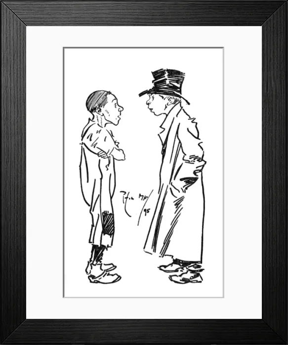 Framed Print : Two scruffy street boys discuss lowering of income tax Framed Print : Two scruffy street boys discuss lowering of income tax