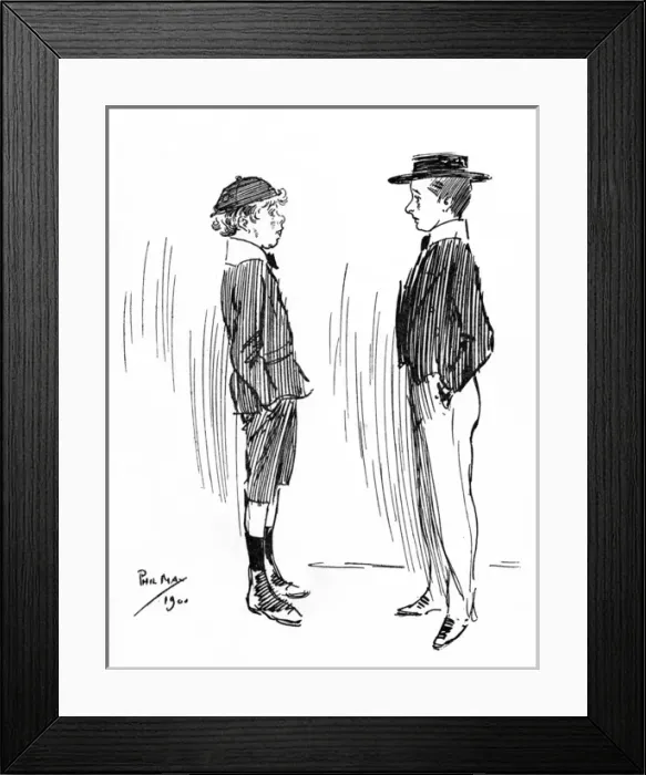 Framed Print : Schoolboy asks other to play cricket with adult terminology Framed Print : Schoolboy asks other to play cricket with adult terminology
