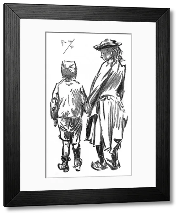 Framed Print : Brother & Sister - London Street Children - Flotsam & Jetsam Framed Print : Brother & Sister - London Street Children - Flotsam & Jetsam