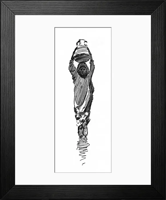 Framed Print : Young Arab girl carrying drinking water across a river or st Framed Print : Young Arab girl carrying drinking water across a river or st