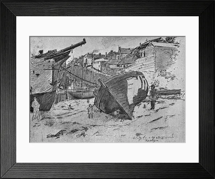 Framed Print : Study for a background - Newlyn, Cornwall Framed Print : Study for a background - Newlyn, Cornwall