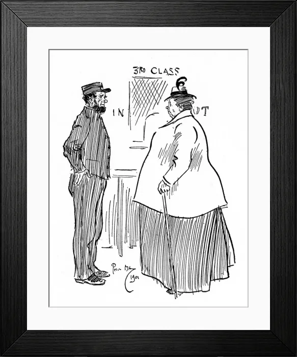 Framed Print : Railway Porter rather rude to sizeable female passenger Framed Print : Railway Porter rather rude to sizeable female passenger