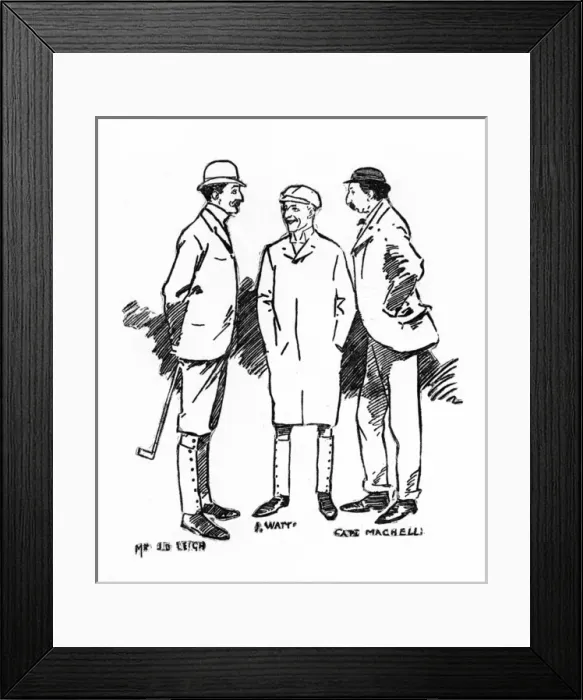 Framed Print : Racegoers - Mr Jo Leigh, J. Watt and Captain Mitchell Framed Print : Racegoers - Mr Jo Leigh, J. Watt and Captain Mitchell