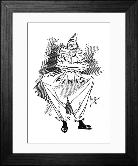Framed Print : The Circus Clown anounces the End of the Book Framed Print : The Circus Clown anounces the End of the Book