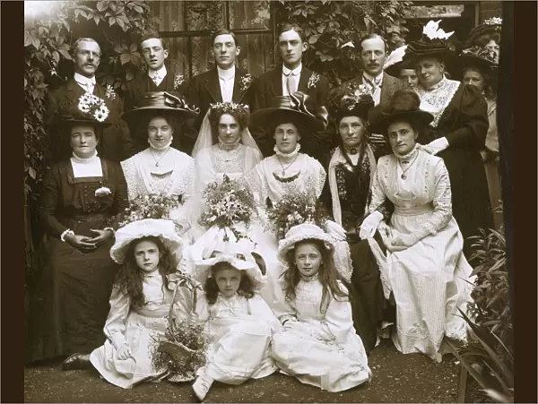 Late Victorian Wedding party