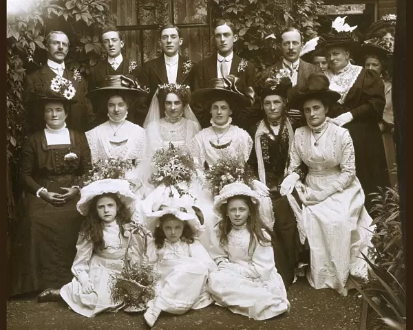 Late Victorian Wedding party