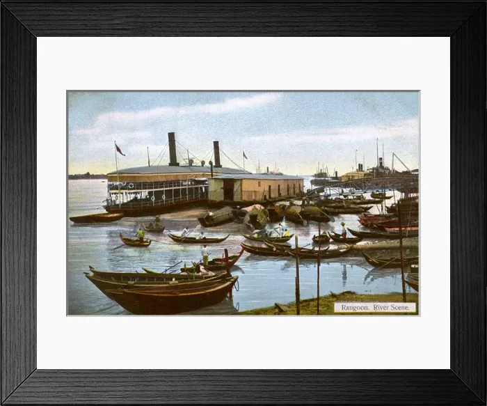 Framed Print : River Scene - Yangon (Rangoon) - Myanmar (Burma) Framed Print : River Scene - Yangon (Rangoon) - Myanmar (Burma)