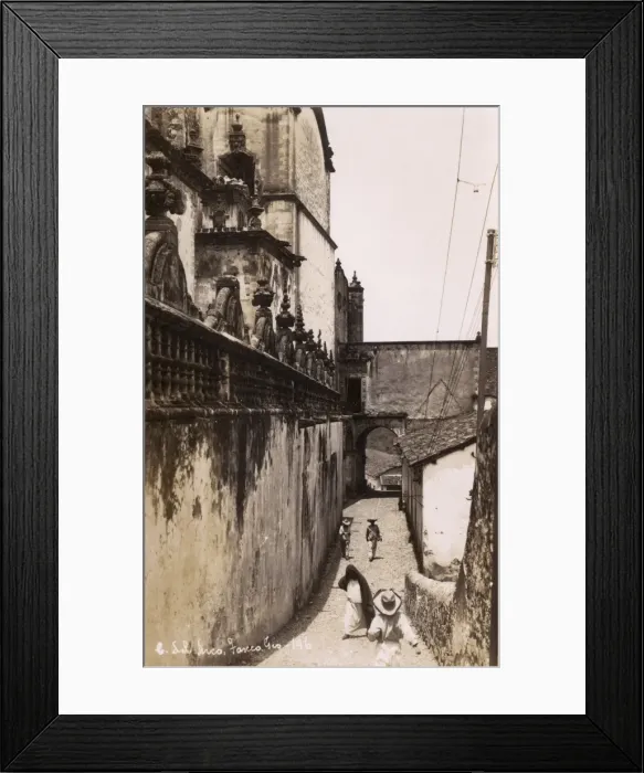 Framed Print : Taxco, Mexico - Narrow street by Church of Santa Prisca Framed Print : Taxco, Mexico - Narrow street by Church of Santa Prisca