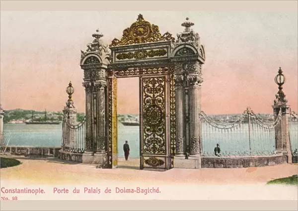Gates of the Dolmabahce Palace looking toward the Bosphorus