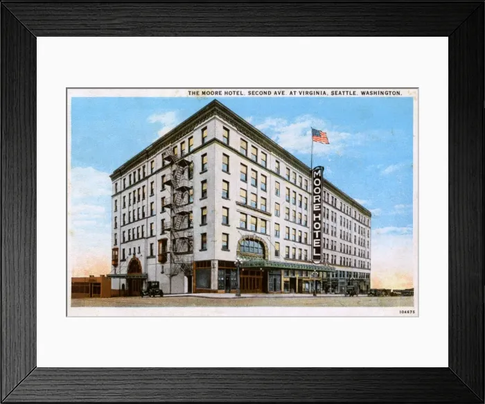 Framed Print : The Moore Hotel, 2nd Avenue at Virginia, Seattle, USA Framed Print : The Moore Hotel, 2nd Avenue at Virginia, Seattle, USA