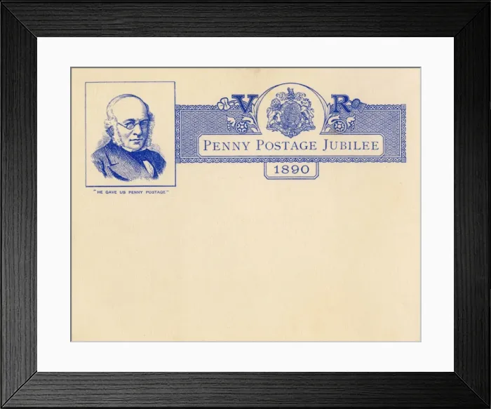 Framed Print : Penny Post Jubilee card - Sir Rowland Hill - 1890 Framed Print : Penny Post Jubilee card - Sir Rowland Hill - 1890