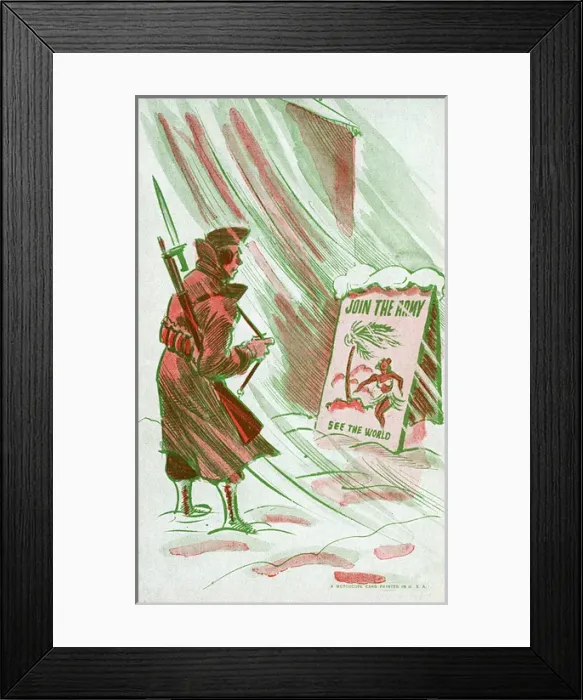 Framed Print : American Military Propaganda Postcard - WW2 era Framed Print : American Military Propaganda Postcard - WW2 era